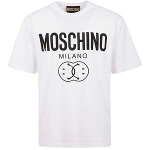 MOSCHINO Milano Couture Apple Graphic Logo T-Shirt White NWT Authentic”